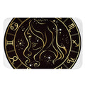 Gold And Black Virgo Sign Print Indoor Door Mat