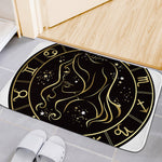 Gold And Black Virgo Sign Print Indoor Door Mat