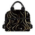Gold And Black Virgo Sign Print Insulated Lunch Bag