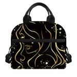 Gold And Black Virgo Sign Print Insulated Lunch Bag