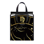 Gold And Black Virgo Sign Print Insulated Lunch Tote