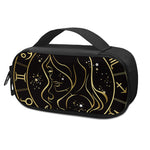 Gold And Black Virgo Sign Print Insulin Cooler Travel Case