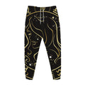 Gold And Black Virgo Sign Print Jogger Pants
