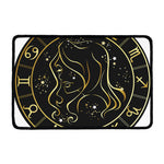 Gold And Black Virgo Sign Print Kitchen Mat