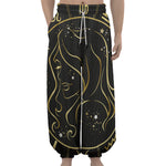 Gold And Black Virgo Sign Print Lantern Pants