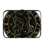 Gold And Black Virgo Sign Print Laptop Sleeve