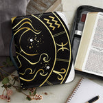 Gold And Black Virgo Sign Print Leather Bible Cover