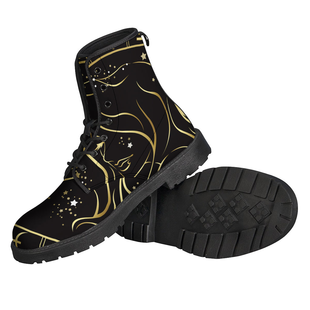 Gold And Black Virgo Sign Print Backpack