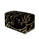 Gold And Black Virgo Sign Print Leather Tissue Box Cover