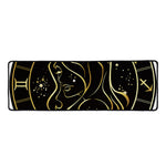 Gold And Black Virgo Sign Print Long Kitchen Mat