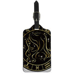 Gold And Black Virgo Sign Print Luggage Tag