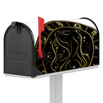 Gold And Black Virgo Sign Print Mailbox Cover