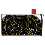 Gold And Black Virgo Sign Print Mailbox Cover
