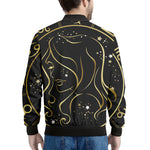 Gold And Black Virgo Sign Print Men's Bomber Jacket