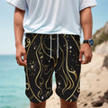 Gold And Black Virgo Sign Print Men's Cargo Shorts