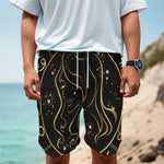 Gold And Black Virgo Sign Print Men's Cargo Shorts