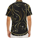 Gold And Black Virgo Sign Print Men's Deep V-Neck Shirt