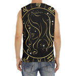 Gold And Black Virgo Sign Print Men's Fitness Tank Top