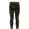 Gold And Black Virgo Sign Print Men's Leggings