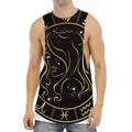 Gold And Black Virgo Sign Print Men's Muscle Tank Top