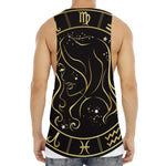 Gold And Black Virgo Sign Print Men's Muscle Tank Top