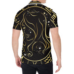 Gold And Black Virgo Sign Print Men's Shirt