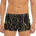 Gold And Black Virgo Sign Print Men's Short Boxer Briefs