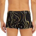 Gold And Black Virgo Sign Print Men's Short Boxer Briefs