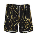 Gold And Black Virgo Sign Print Men's Athletic Shorts