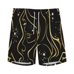 Gold And Black Virgo Sign Print Men's Sports Shorts