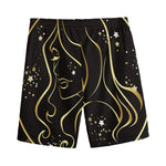 Gold And Black Virgo Sign Print Men's Sports Shorts