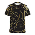 Gold And Black Virgo Sign Print Men's Athletic T-Shirt