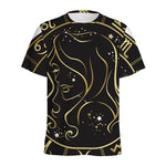 Gold And Black Virgo Sign Print Men's Sports T-Shirt