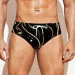 Gold And Black Virgo Sign Print Men's Swim Briefs