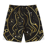 Gold And Black Virgo Sign Print Men's Swim Trunks