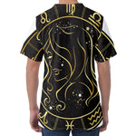 Gold And Black Virgo Sign Print Men's Velvet T-Shirt