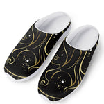 Gold And Black Virgo Sign Print Mesh Casual Shoes