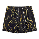 Gold And Black Virgo Sign Print Mesh Shorts