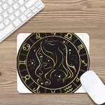 Gold And Black Virgo Sign Print Mouse Pad