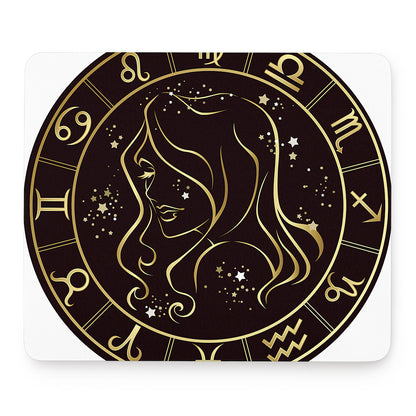 Gold And Black Virgo Sign Print Mouse Pad