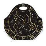 Gold And Black Virgo Sign Print Neoprene Lunch Bag