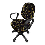 Gold And Black Virgo Sign Print Office Chair Cover