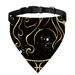Gold And Black Virgo Sign Print Over The Collar Dog Bandana