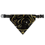 Gold And Black Virgo Sign Print Over The Collar Dog Bandana