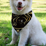 Gold And Black Virgo Sign Print Over The Collar Dog Bandana