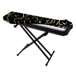 Gold And Black Virgo Sign Print Piano Keyboard Cover