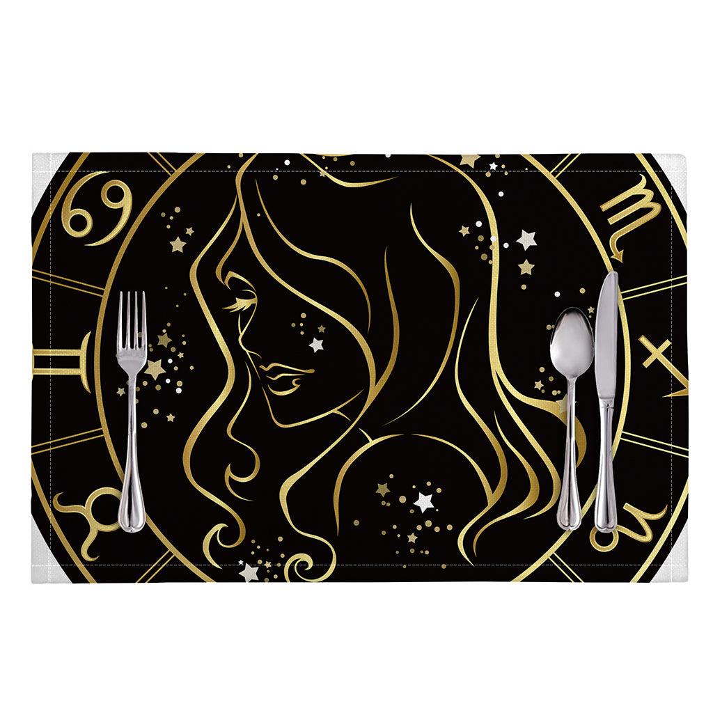 Gold And Black Virgo Sign Print Placemat