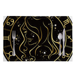 Gold And Black Virgo Sign Print Placemat