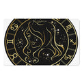 Gold And Black Virgo Sign Print Polyester Doormat