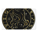 Gold And Black Virgo Sign Print Polyester Doormat